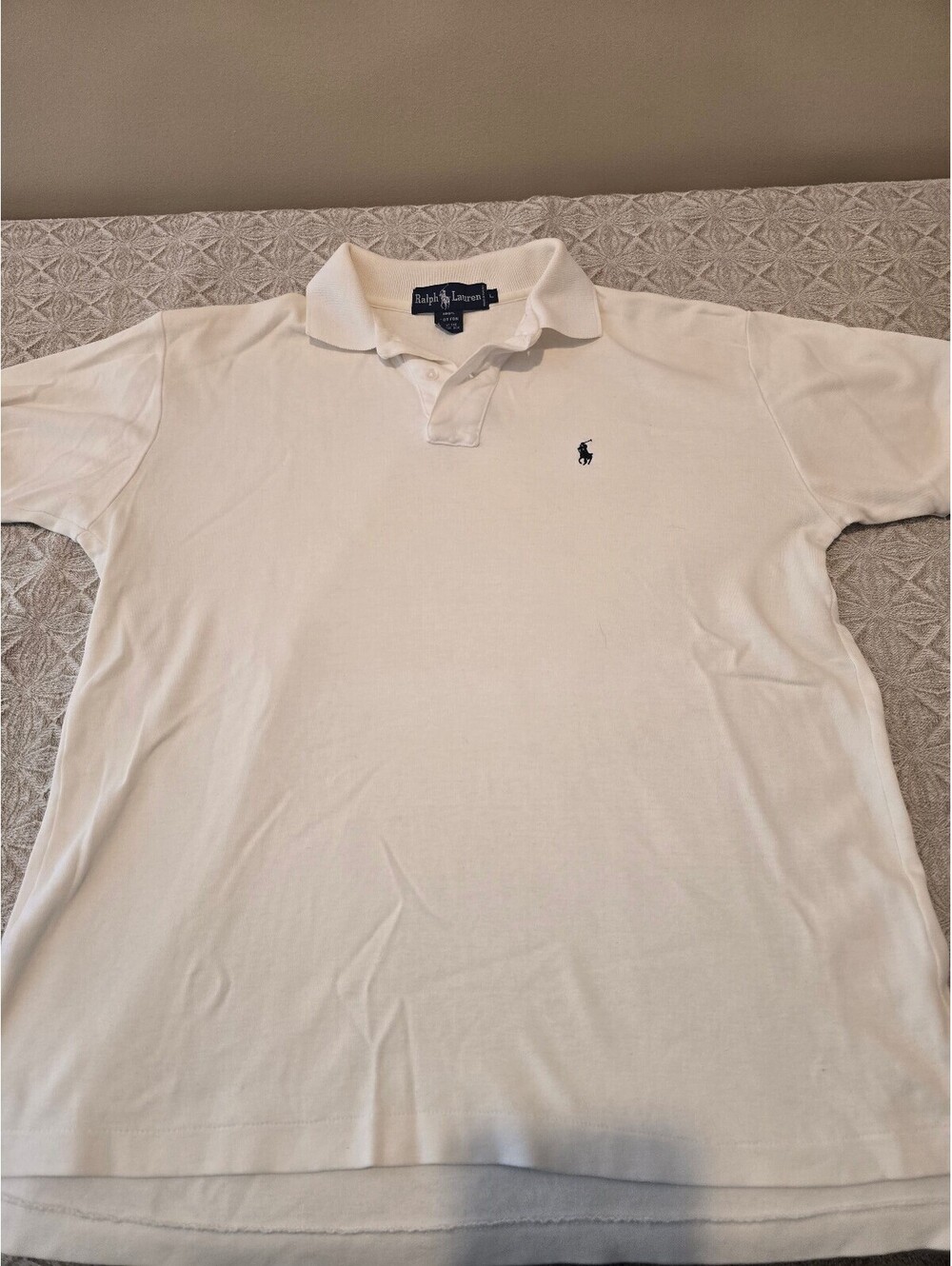 Ralph Lauren Classic White Polo Shirt Large